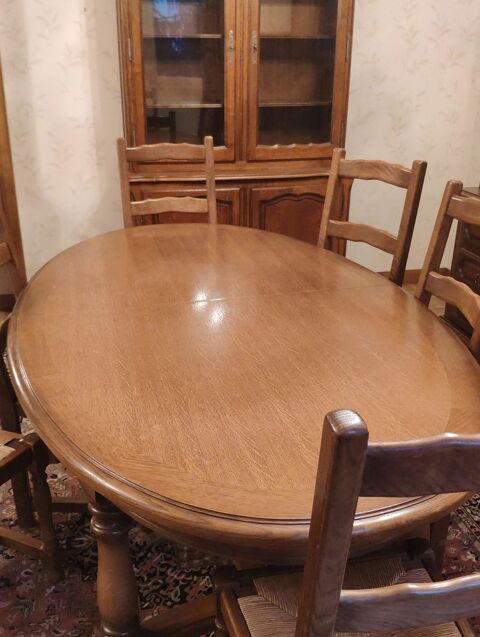 Grande table ovale bois salle à manger parfait état 200 Bourges (18)