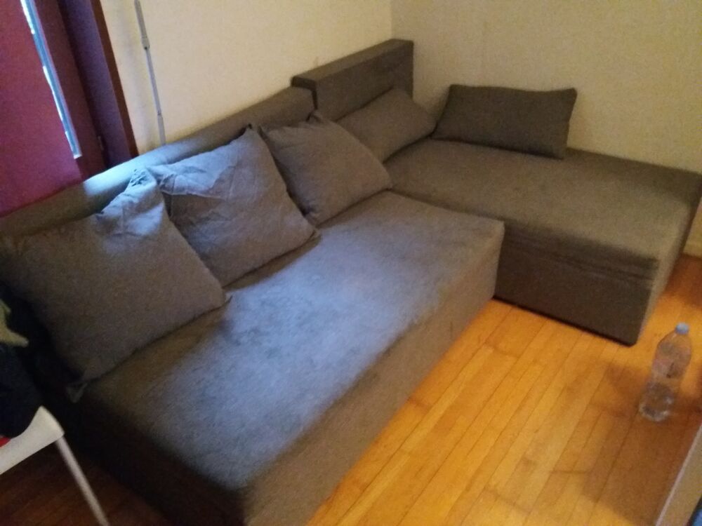 canape gris convertible avec possibilite de rangement Meubles