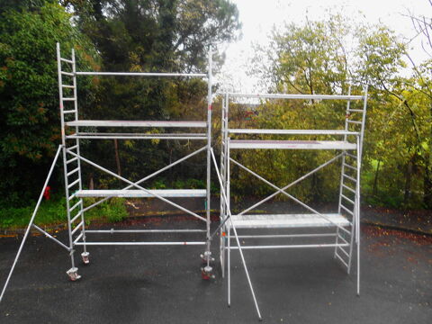 Echafaudage LAYHER 6 plateaux en aluminium 4 roues réglable 2670 33130 Bgles