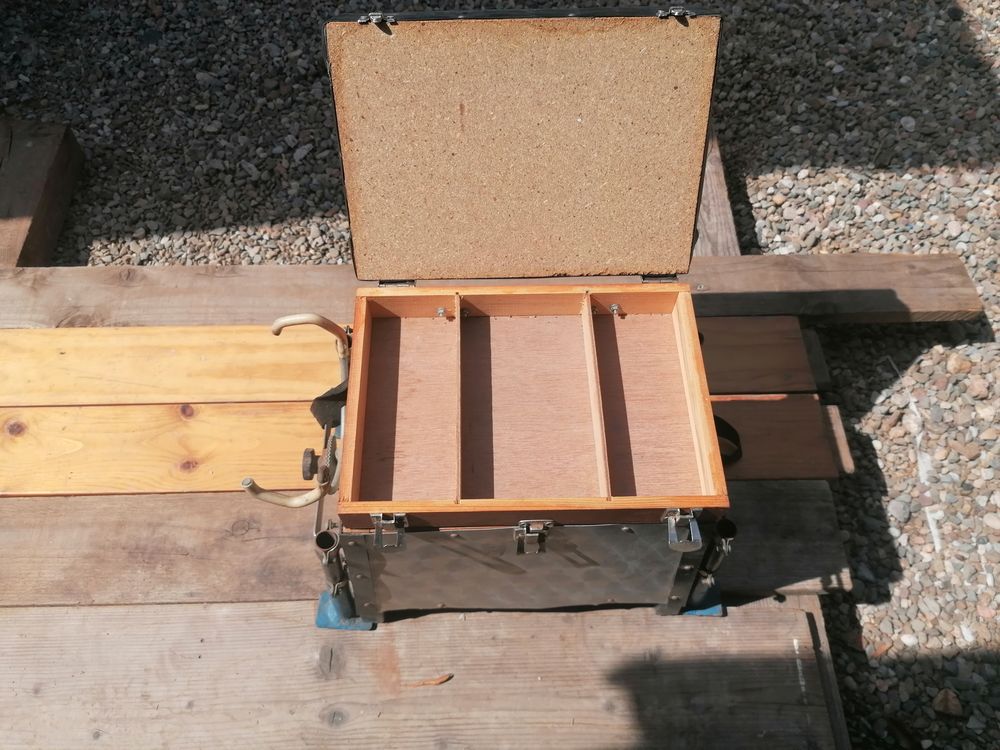 Panier coffre de p&ecirc;che en bois Sports