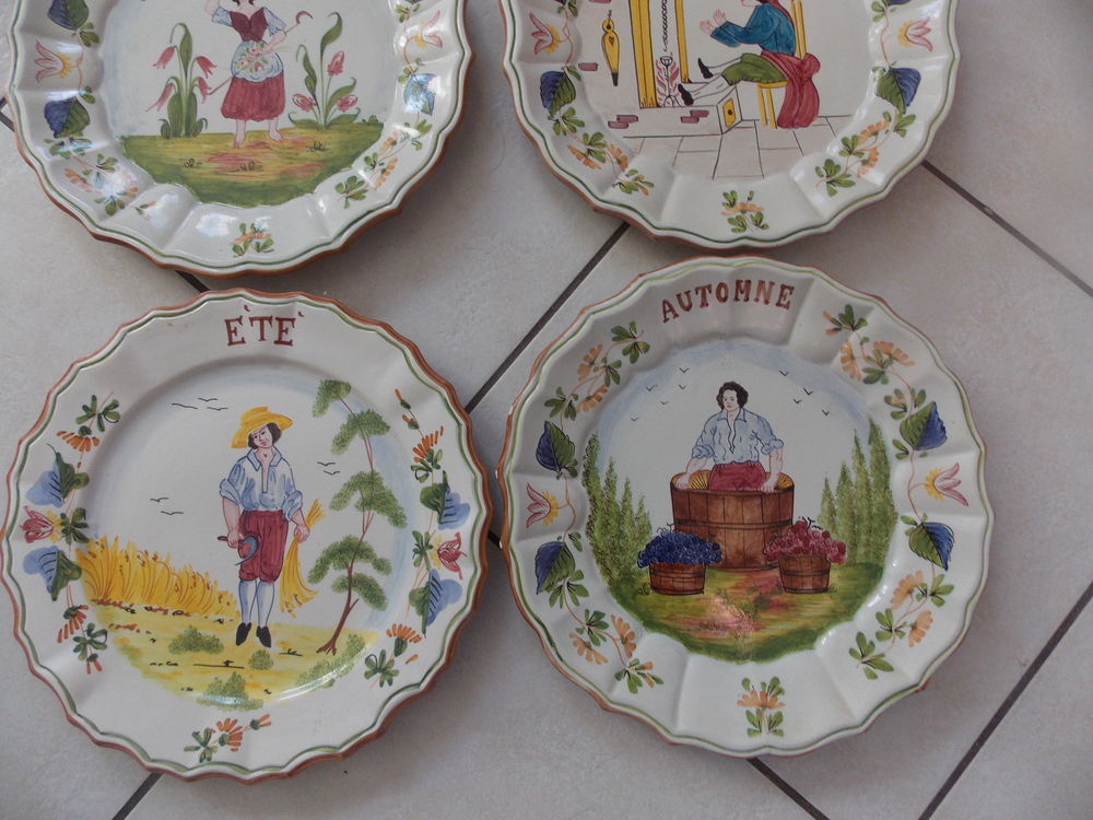 lot de 4 assiettes en c&eacute;ramique 4 saisons Décoration