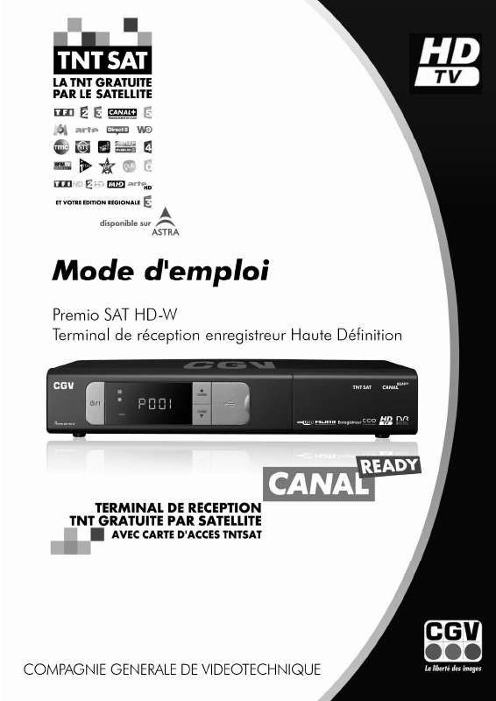 D&eacute;codeur Satellite PREMIO SAT HD-W Photos/Video/TV