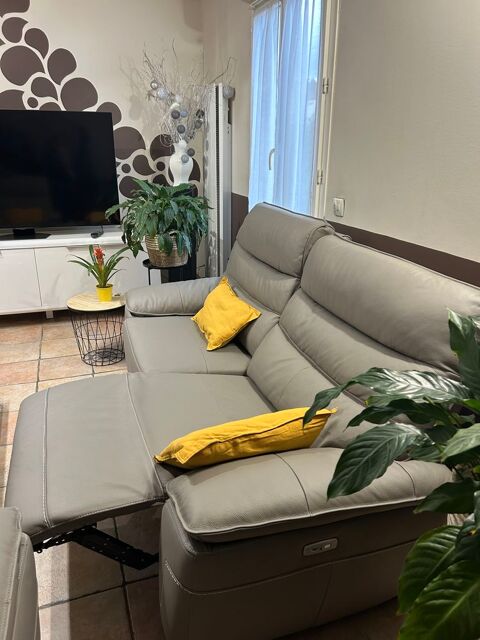 Salon cuir canap et fauteuil 2500 Franconville (95)