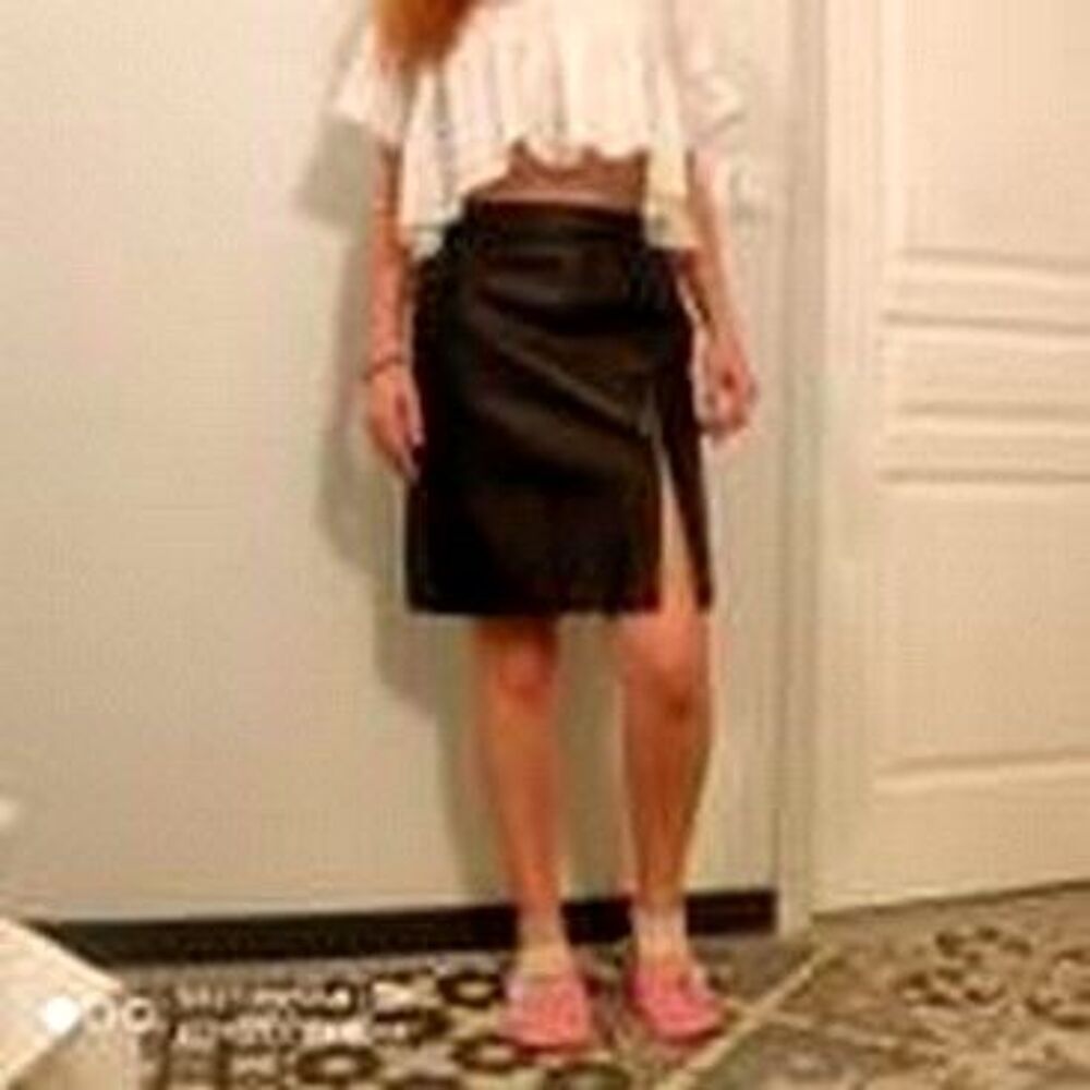 JUPE CUIR Noir Vtements