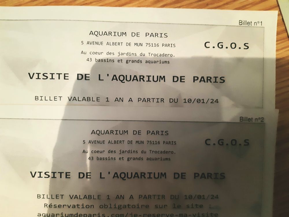 Aquarium de paris cineacqua Billetterie