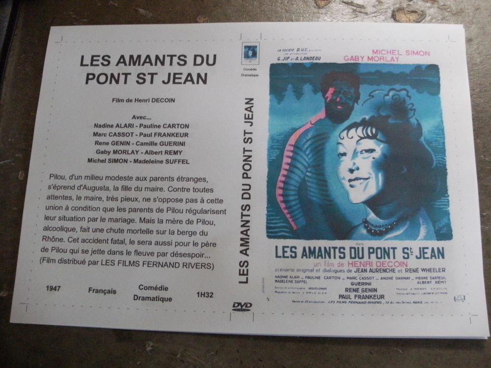 Film : " Les amants du pont Saint Jean " DVD et blu-ray
