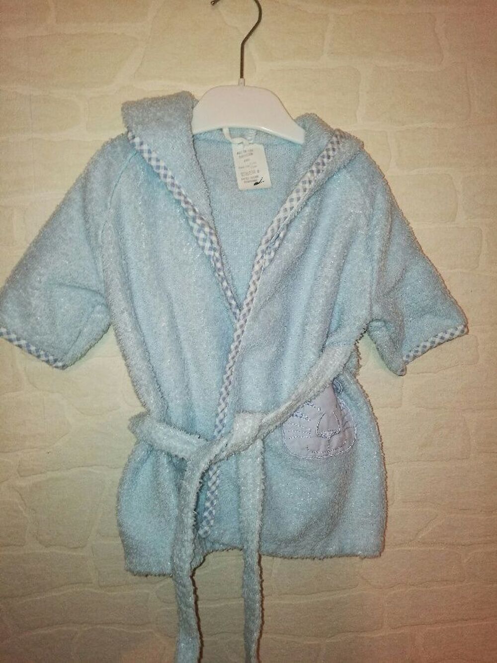 Peignoir bleu ciel 6 mois Vtements enfants