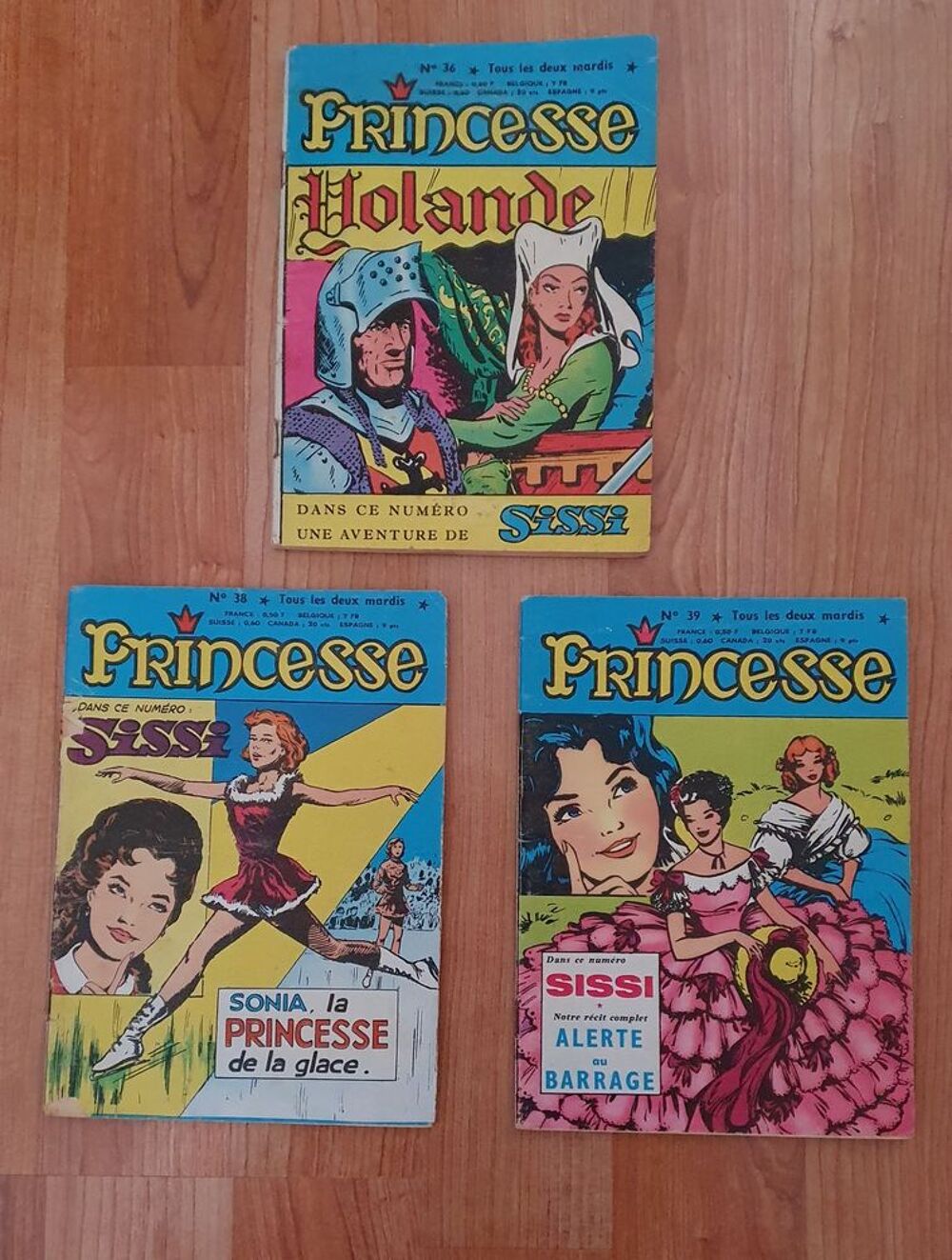 BD anciennes(1965) Princesses n&deg;36, 38 et 39 