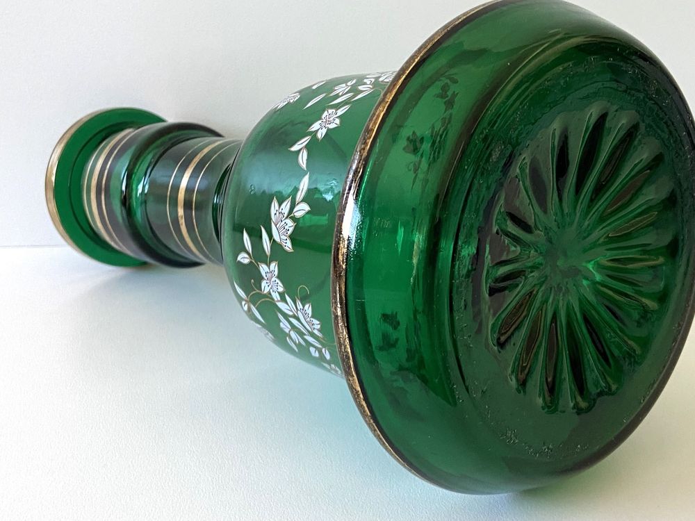 Atypique Gros Vase Photophore Verre &Eacute;pais Vert Sapin D&eacute;co Décoration