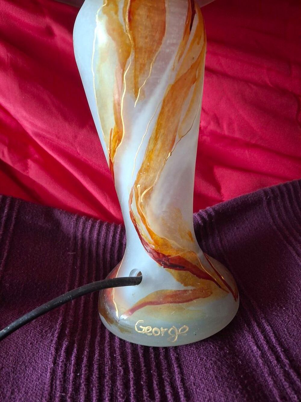 lampe de chevet en p&agrave;&cent;te de verre Décoration