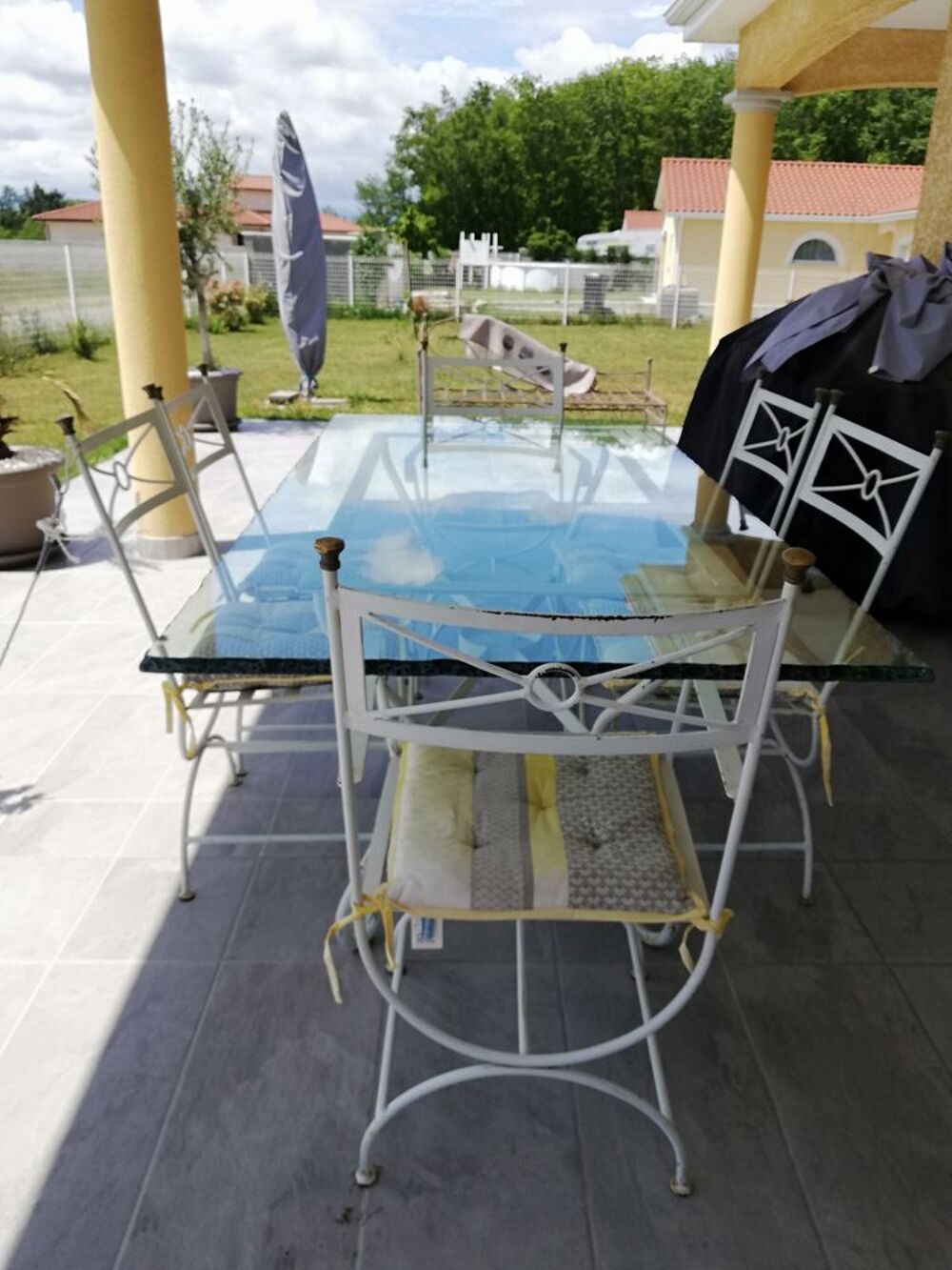 Ensemble Salle &agrave; manger en fer forg&eacute; Meubles