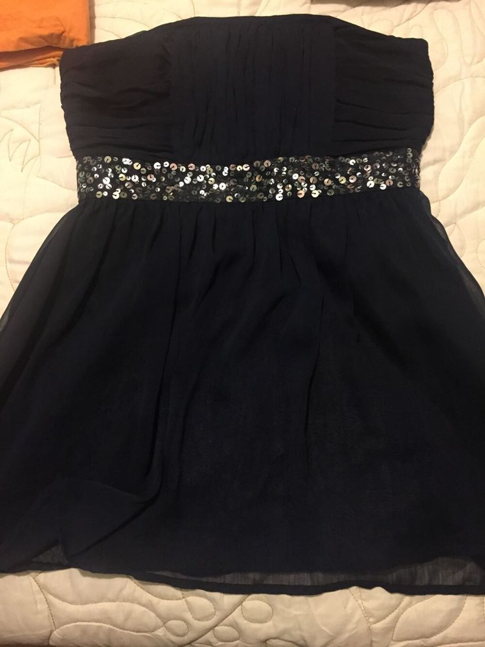 BUSTIER DRAPE MARINE CEREMONIE T. 38 Vêtements