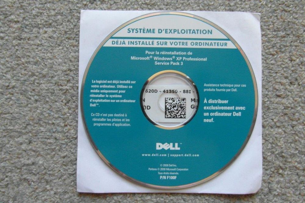 CD Dell Windows XP Matériel informatique