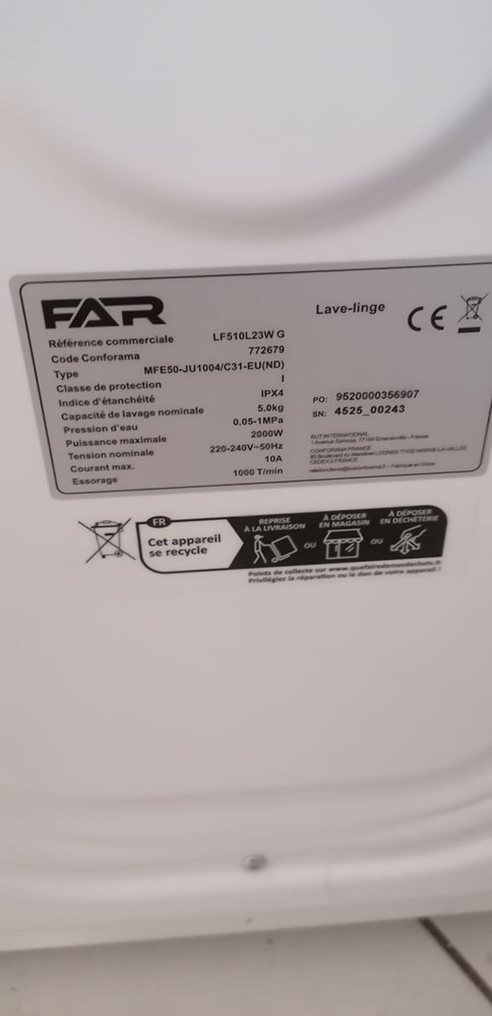 Lave linge 5 kg Electroménager