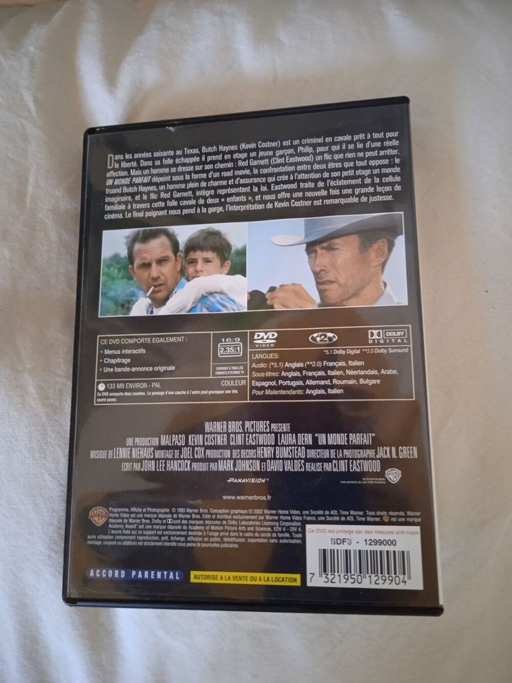 DVD Un monde parfait
1990
Excellent &eacute;tat
En Fran&ccedil;ais
Mult DVD et blu-ray