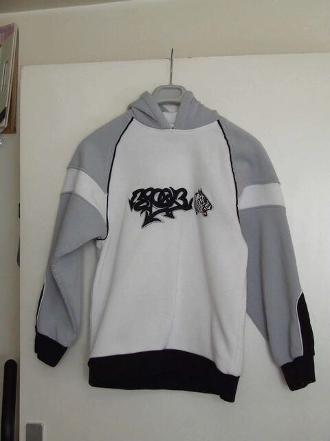 Sweat  capuche, Blanc, gris et noir, Taille M (38 40) 5 Bagnolet (93)