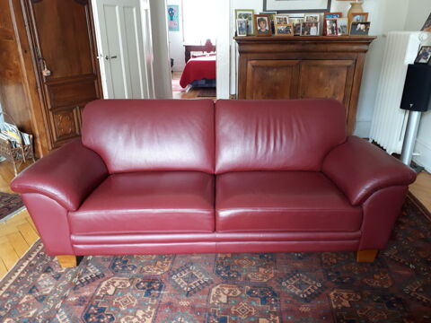 2 canap�s cuir bordeaux 0 Strasbourg (67)