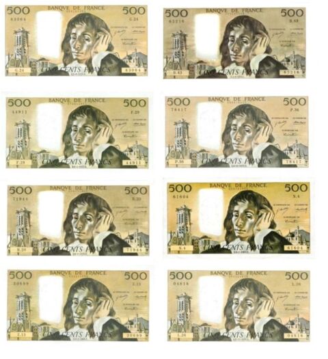 LOT  A   8   BILLETS   500 F  PASCAL  SPL
648 Raismes (59)