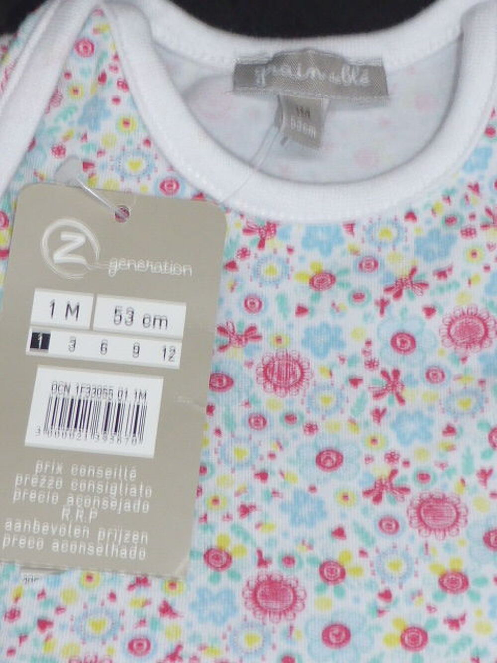 Grain de bl&eacute; Robe body rose fleurie &eacute;t&eacute; 1 mois Vêtements enfants