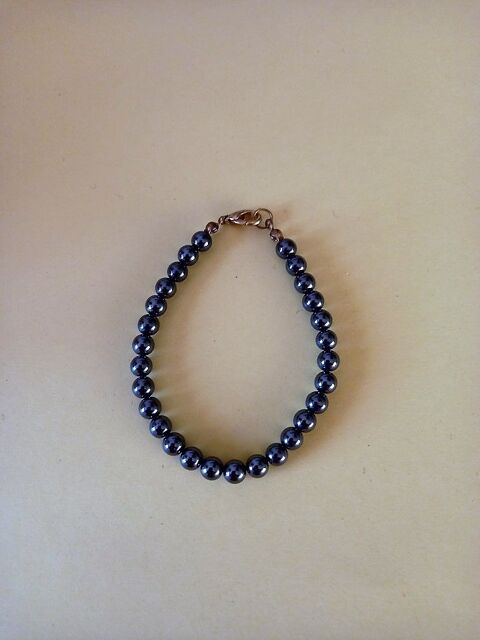 Bracelet fantaisie perles noires métalliques 3.5 Villiers (86)