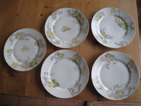 5 assiettes Limoges William Guerin 1895 - 1900 porcelaine 30 Vinay (38)