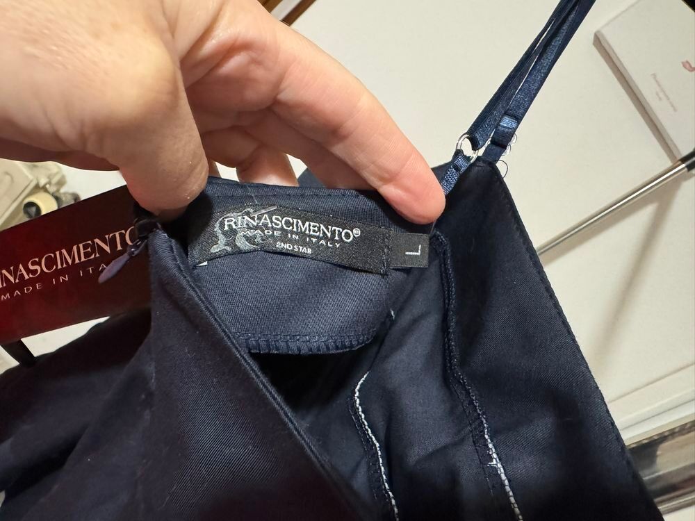 ? Robe Rinascimento ? Bleu marine &amp; blanc ray&eacute; ? NEUVE Vêtements