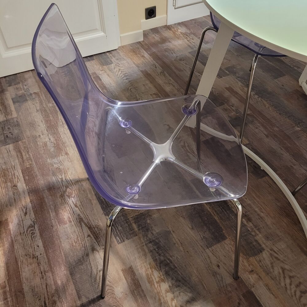 Table cuisine verre avec rallonge et 4 chaises Meubles