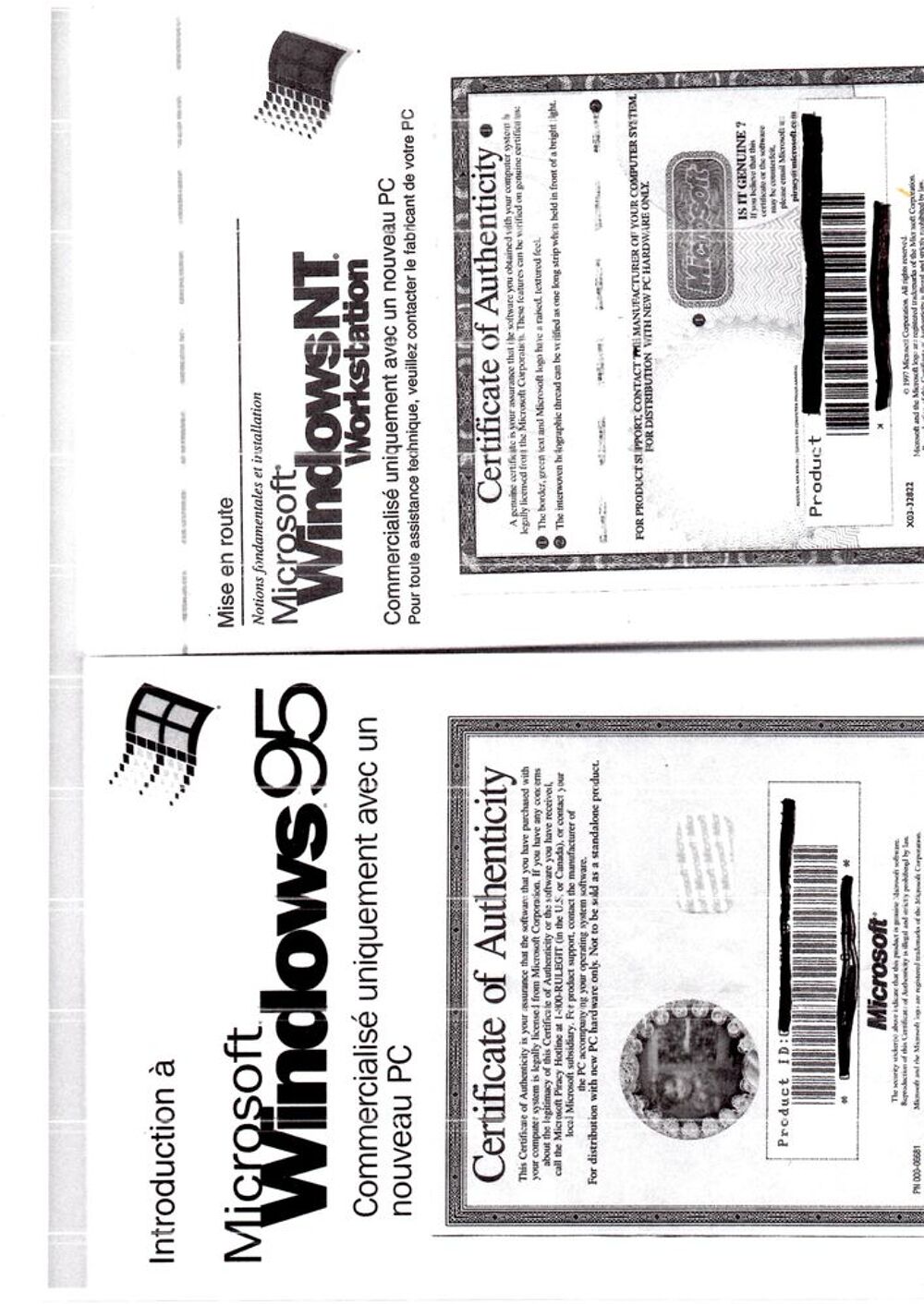 licence logiciel Windows NT Workstation Ann&eacute;e 1997 Matériel informatique