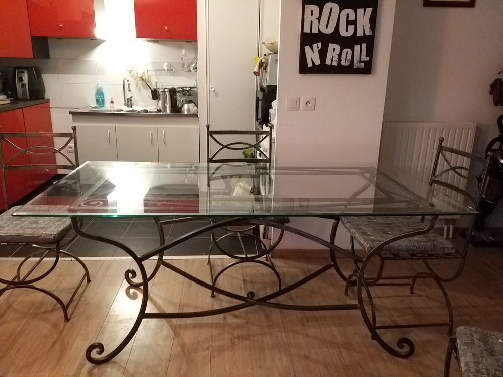 Table &agrave; manger et table basse en Forg&eacute; V&eacute;ritable Meubles