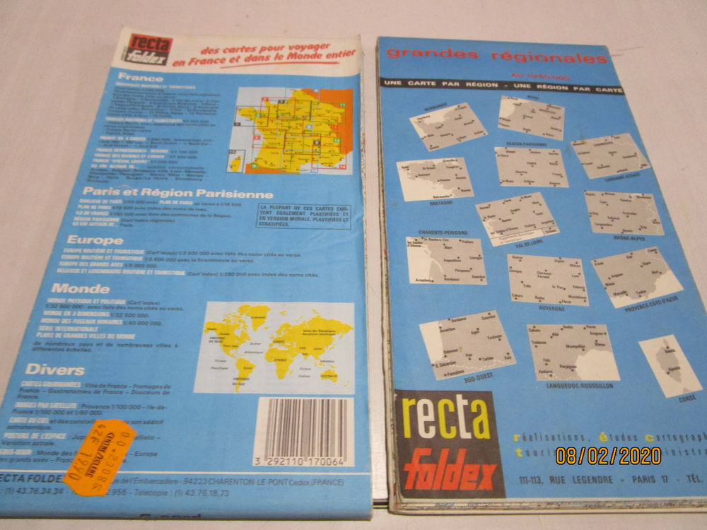 lot de deux cartes routi&egrave;res NORD ET BRETAGNE 