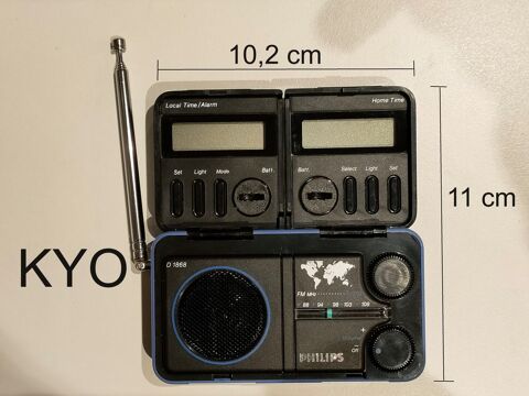 PHILIPS D1868, radio FM pliable voyage, r�veil double heure 29 Foncine-le-Haut (39)