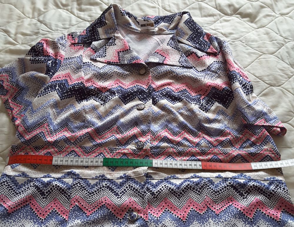 Robe imprim&eacute;e bleue rose sans manches - Marcelle Griffon - J Vêtements