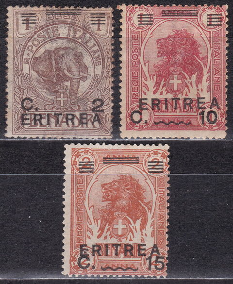 Timbres ITALIE colonie RYTHRE 1922 YT 54-56-57 3 Lyon 5 (69)