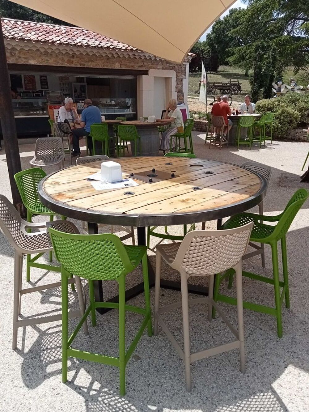 mange Debout avec plateau touret et pieds sur mesure en &eacute;toile Meubles