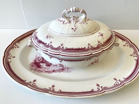 Légumier Faïence Fine Paris France Crêtes Roses B&Cie Barlue 120 Hyeres Plage (83)
