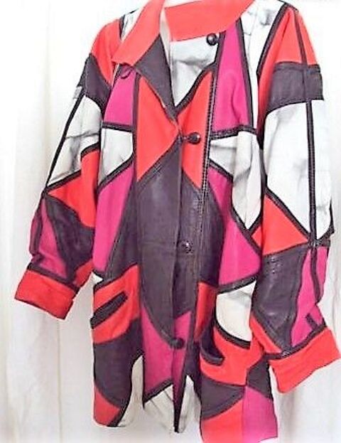 Manteau chic cuir rouge noir blanc rose T 44 35 Clermont-Ferrand (63)