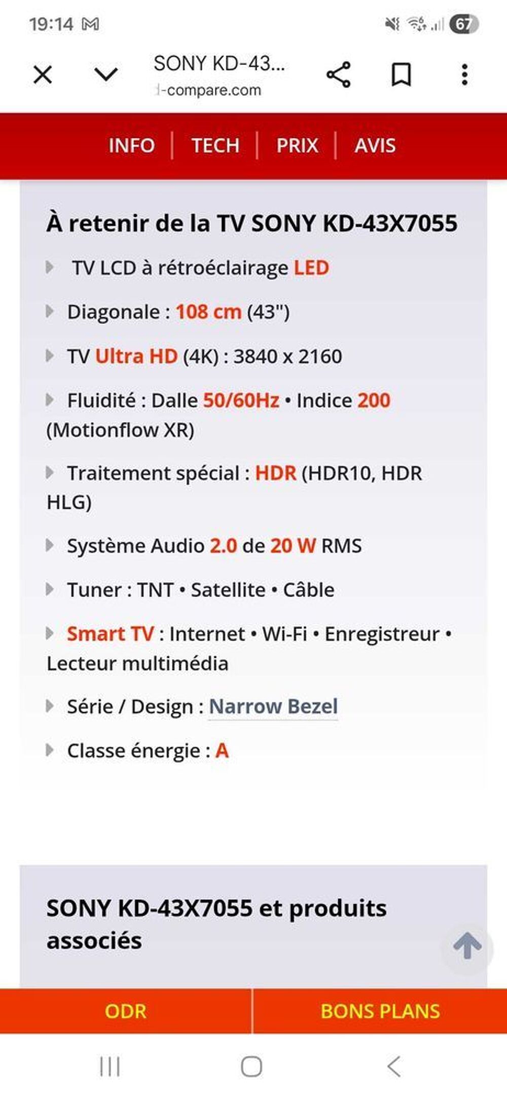 Tv sony 43" Audio et hifi