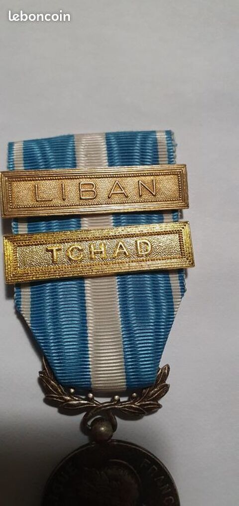 Outre-Mer, Médaille, Agrafes Liban, Tchad 38 Lucheux (80)