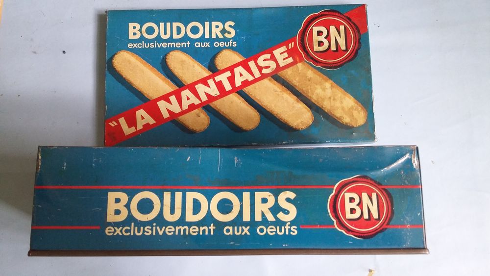 Vintage boite m&eacute;tal publicitaire : Boudoirs BN La Nantaises 