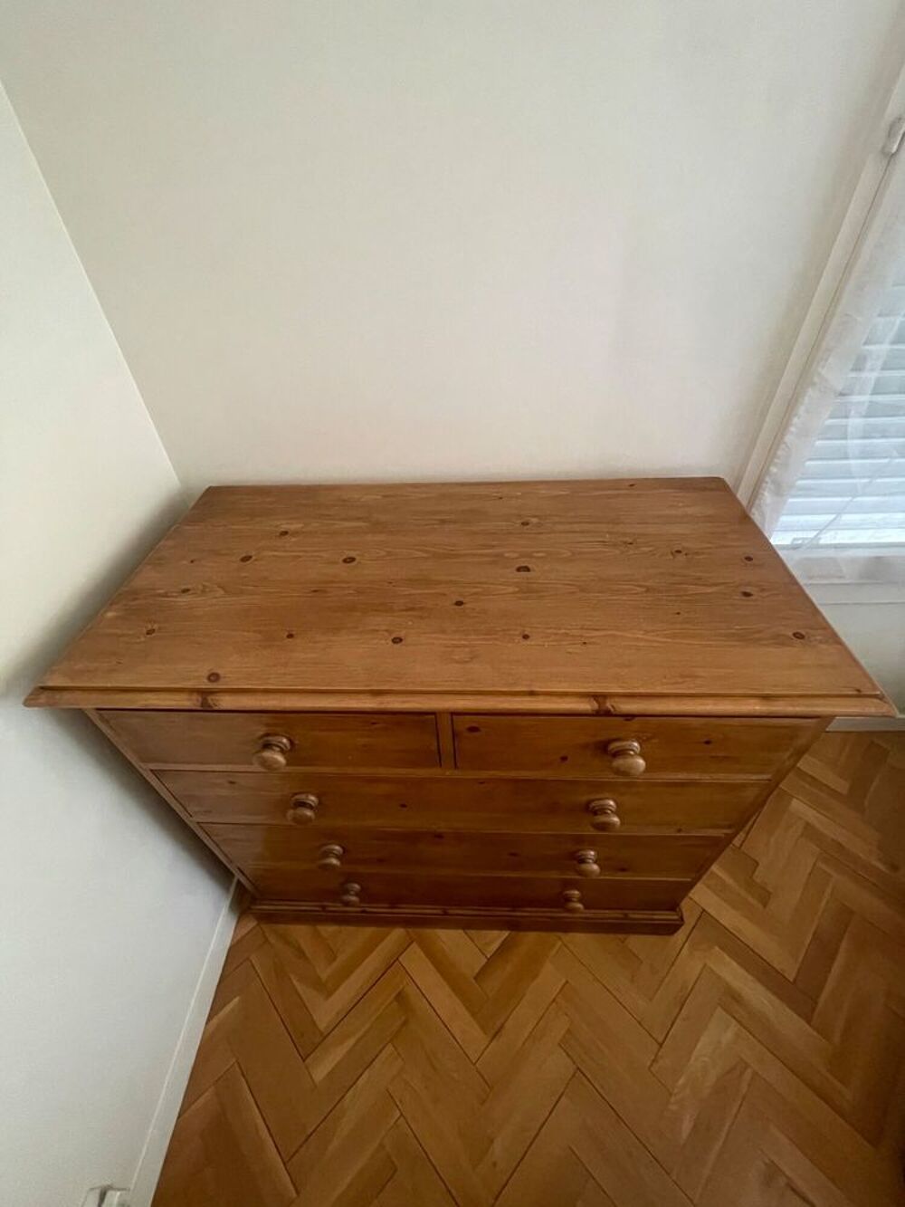 Commode de style anglais en pin massif, 5 tiroirs, profonde Meubles