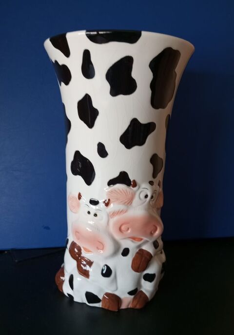 Vase motif vache céramique émaillée Toul (54)