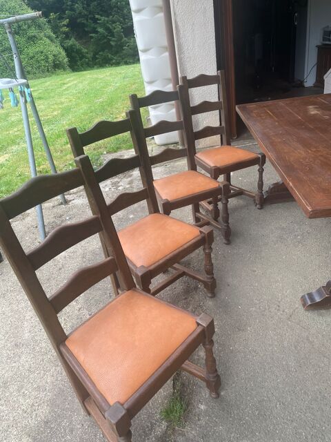 Table d'Abbaye avec pied lyre en chne moyen 250 Estang (32)