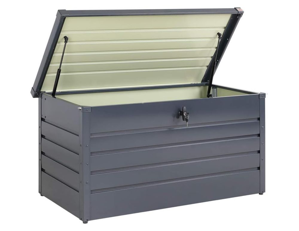Coffre de Rangement 360 L Acier Anthracite 120x62x63cm Jardin