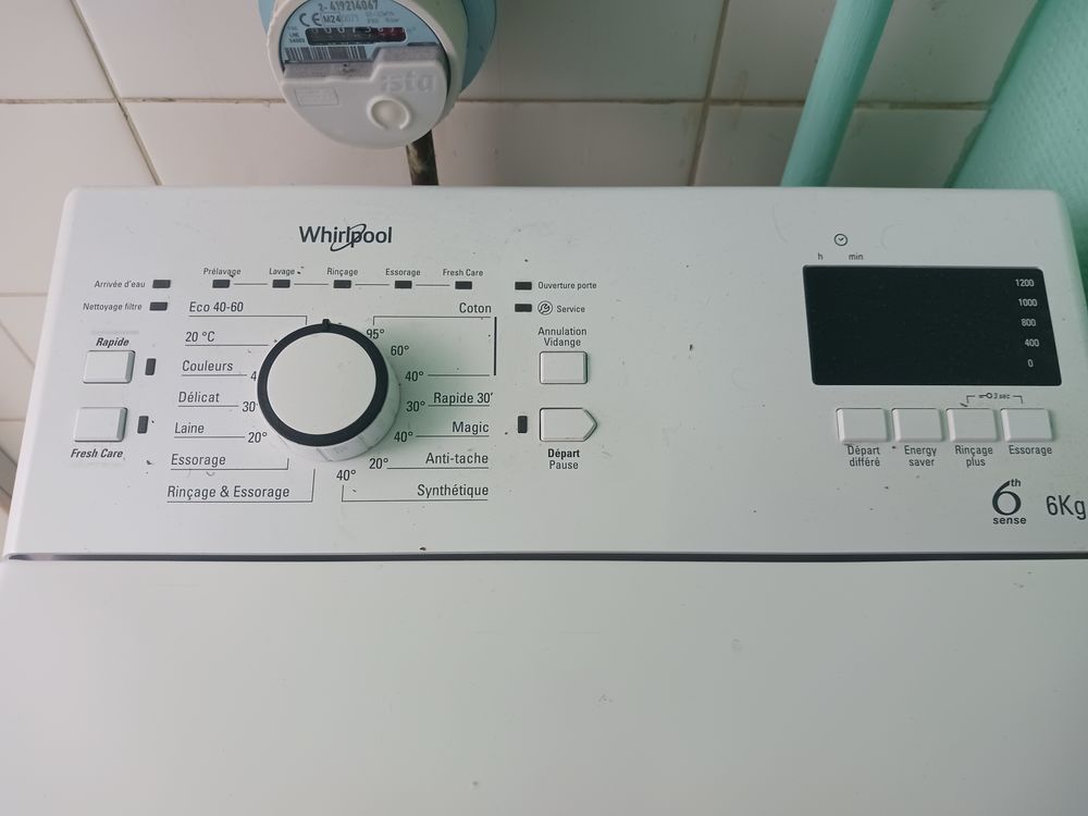 Lave-linge WHIRLPOOL TDLR6248FR/N, 6Kg Electroménager