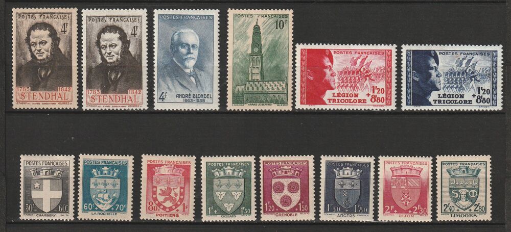 TIMBRES NEUFS** ANNEE 1942
