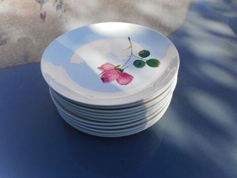 LOT DE 11 ASSIETTES A DESSERT EN PORCELAINE	 Mazan (84)
