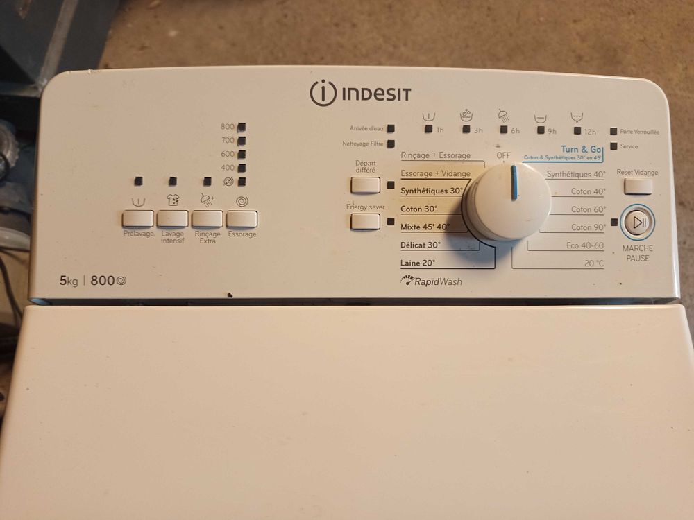 Lave linge top Indesit - 5kg Electroménager