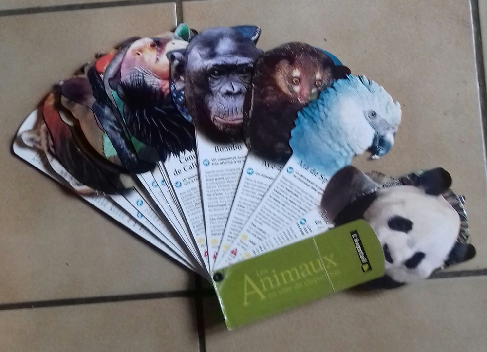 LIVRE ENFANTS EVENTAIL d'ANIMAUX &agrave; PROTEGER Jeux / jouets