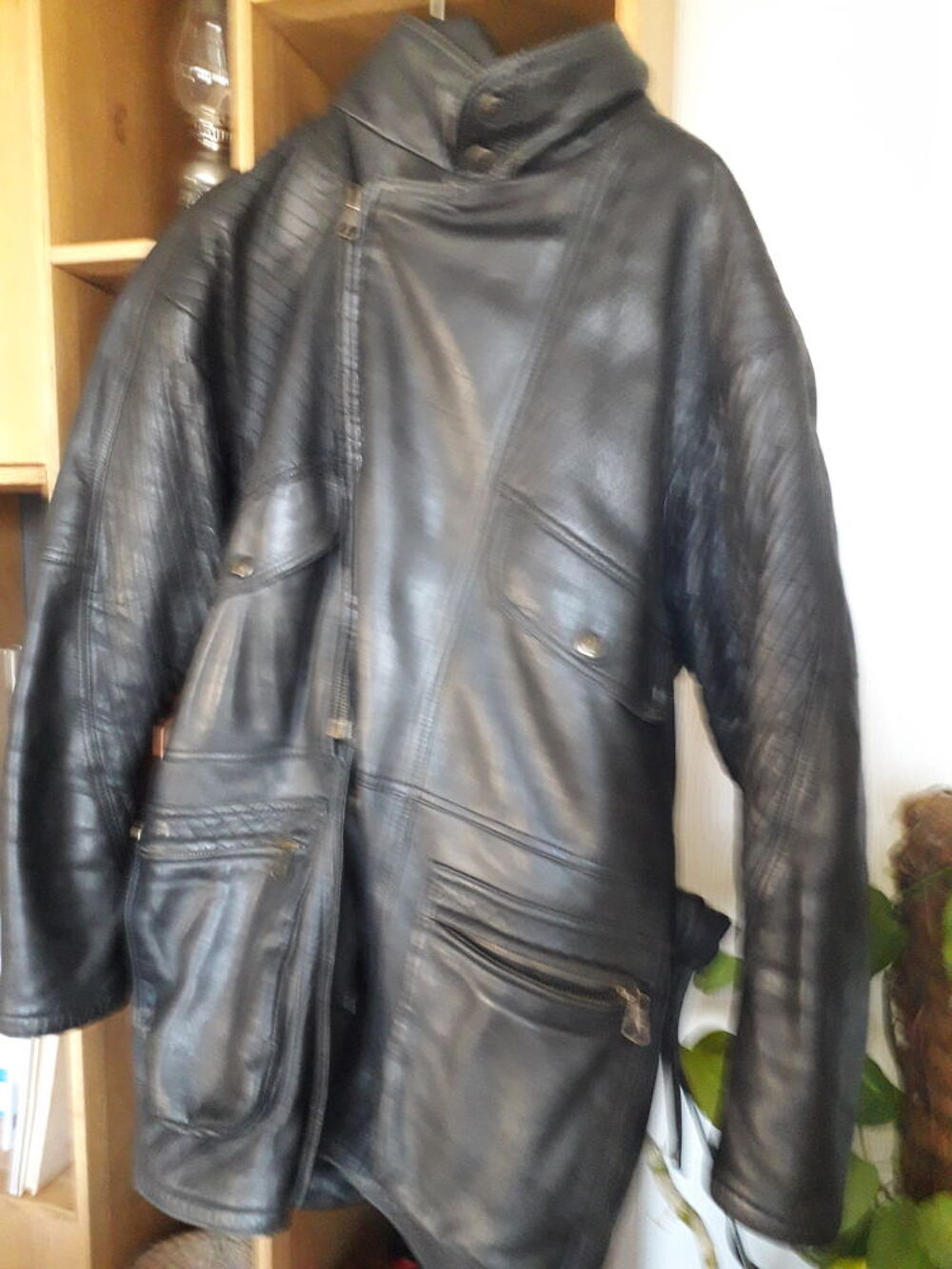veste longue en cuir Vêtements