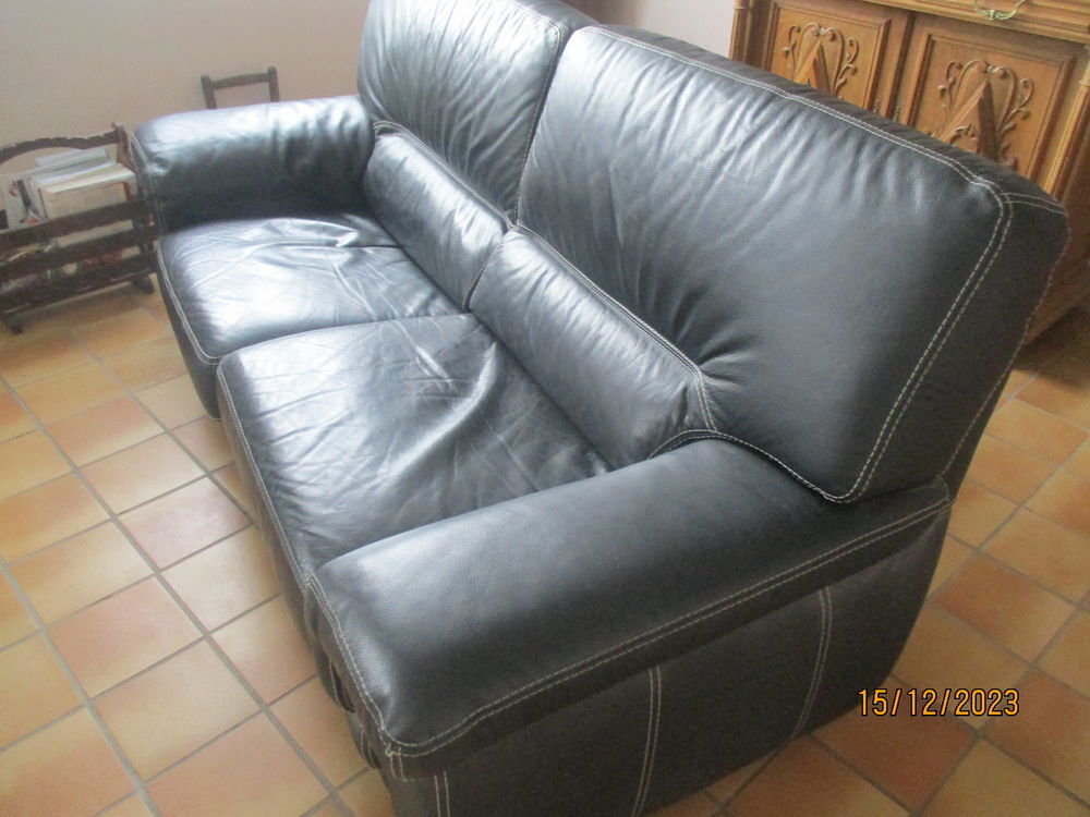 canape cuir noir Meubles